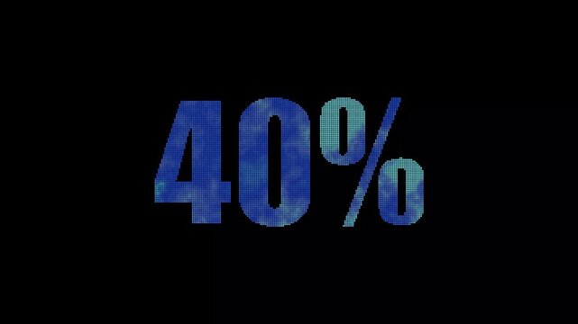 40% Particle Reveal Animation on Black Background (4K), 40 Percent text animation particle