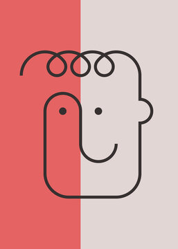 Abstract linear portrait