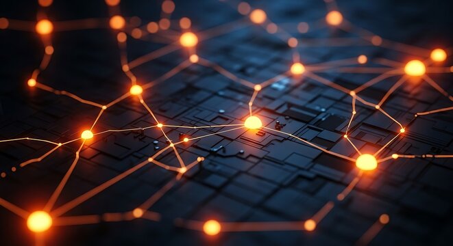 Interconnected Network - Data Flow and Digital Connectivity.