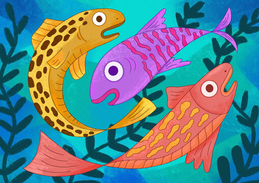 Underwater Trio - Funny Fish in a Lake