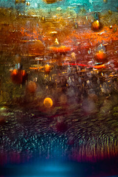 Abstract Cosmic Night with Flowing Lights