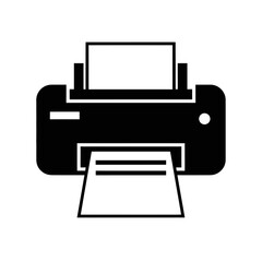 Printer icon symbol for office equipment and document printing technology. modern vector illustration of an electronic device for outputting digital files onto paper.