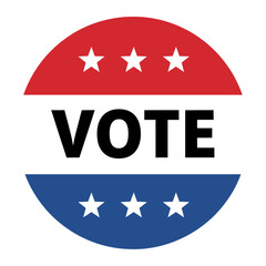 United states vote election ballot symbol, a powerful emblem of democratic civic duty, promoting patriotic participation in political campaigns, red, white, blue stars.