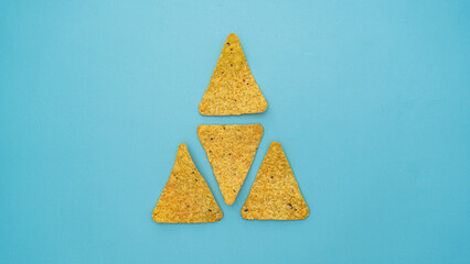 This clean, overhead food shot is ideal for promoting snacks, party food, or themes of texture, crunch, and appetite.