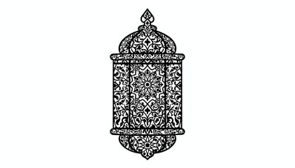 Intricate ornate arabic lantern design with islamic patterns