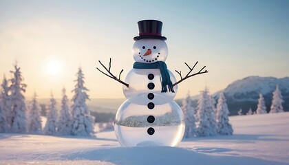 Obraz premium Transparent Snowman Sci-Fi Concept