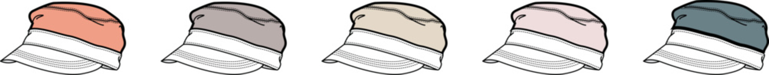 Collection of colorful pig snout icons in a varied color palette, vector illustration set of farm animal symbols isolated on a white background