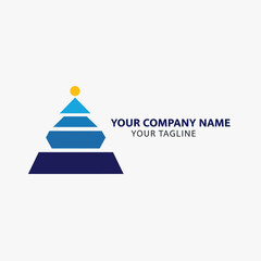 Fototapeta premium Abstract Pyramid Logo Design with Blue and Yellow Elements.