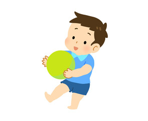 ボールを上手にキャッチした子どものイラスト