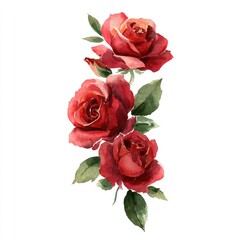 Naklejka premium Delicate watercolor roses