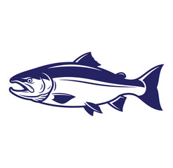 Obraz premium Vector illustration of a stylized salmon fish design in a minimalist graphic style