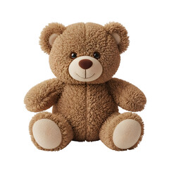 Obraz premium Adorable brown teddy bear, perfect for kids, gifts, design projects, and digital art. Isolated on white or transparent background. PNG format.