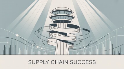 Abstract Illustration of Supply Chain Success with Modern Elements