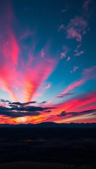 Fiery hues paint the evening sky in a stunning display,  colors,  dusk