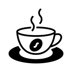 Vector solid black icon for Coffee
