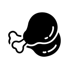 Vector solid black icon for Drumstick