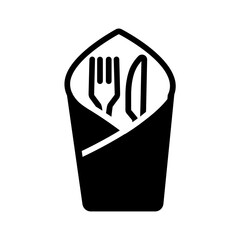 Vector solid black icon for Cutlery