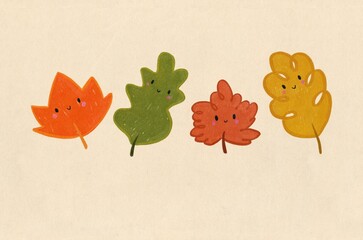 Happy fall leaves illustration