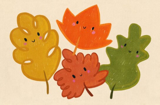 Happy fall leaves illustration