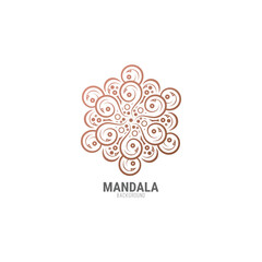 Elegant Outline Decorative Ornamental Swirls Mandala Design Element Graphic