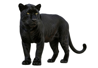 Obraz premium Majestic black panther png image, wildlife predator, feline animal, jungle cat, isolated on transparent background