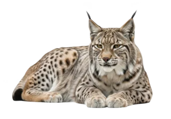 Wandcirkels Lynx High-resolution lynx feline predator mammal wildlife animal image for graphic design and digital art projects, isolated on transparent background  © Scenic Vault 