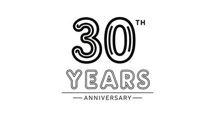 Celebrate thirtieth years anniversary with colorful background