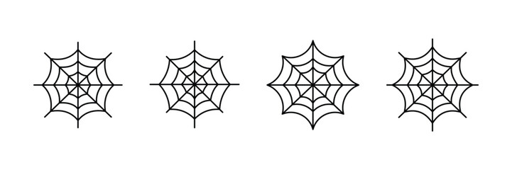 simple spider web line icons