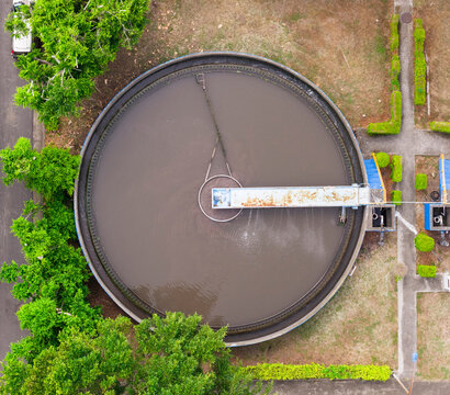 Wastewater Treatment Plant Aerial View