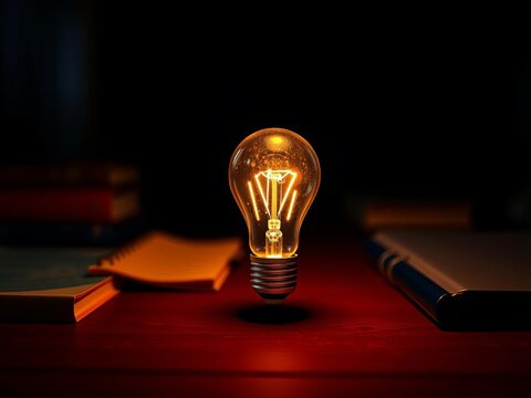 Lightbulb symbolizing an idea or innovation in the context of education and learning ,  innovation,  insight