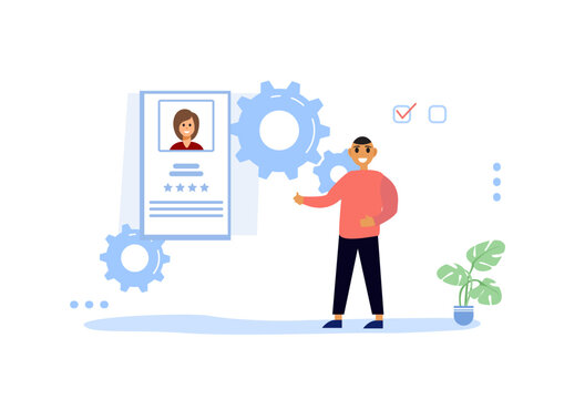 Recruit Agent Analyzing Vector Imge  