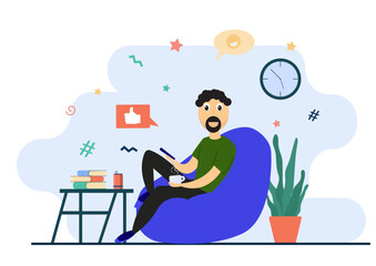 Man Sitting Vector Image  