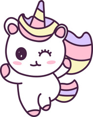 Cute Unicorn Cartoon Element