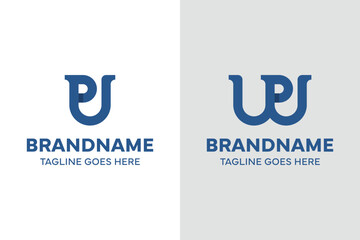 Letters PU and PW Monogram Logo, suitable for any business with PU UP PW WP initials