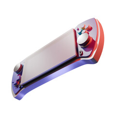 3d render portable game console element with transparent background