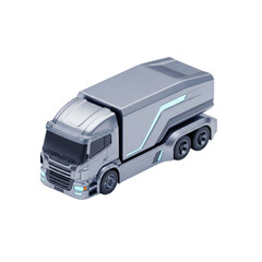 Sleek Silver Future Truck Design for Modern Transportation Concept