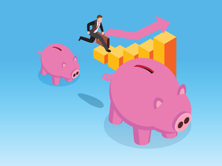 Isometric Christmas Scene with Santa Claus, Elves, Gifts, and Decorated Trees 3d vector illustration