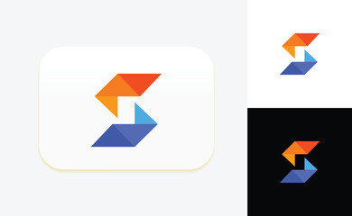 Modern Gradient S Initial Logo Design with Colorful Abstract Branding Icon