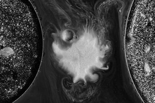 Abstract background with bubble bursting in liquid