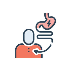 Color illustration icon for gastrointestinal discomfort