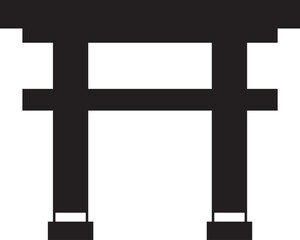 シンプルな鳥居の黒いシルエットベクターイラスト