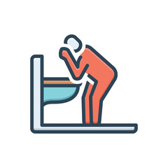 Color illustration icon for nausea