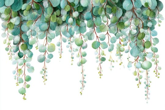 Watercolor Eucalyptus Branches