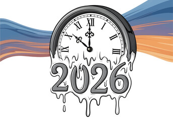 Abstract Time Transition to 2026 Vector
