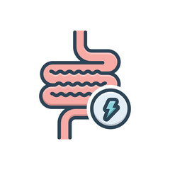 Color illustration icon for digestive discomfort