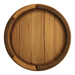 Top-down view of a detailed wooden barrel with visible grain and dark accents