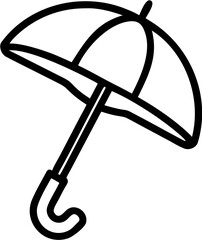 Classic Umbrella Outline for Protection from Rain and Sun