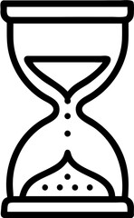 A simple hourglass icon representing the passage of time and counting down