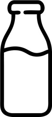 Simple Outline Illustration of a Milk Bottle