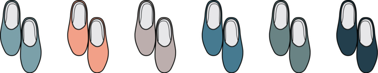 Set of Colorful Ballet Slippers in Various Shades for Dancing and Performance Concept © Rima